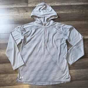 Under Armour Long Sleeve Shirt Womens Small Gray 1/4 Zip Hoodie Loose